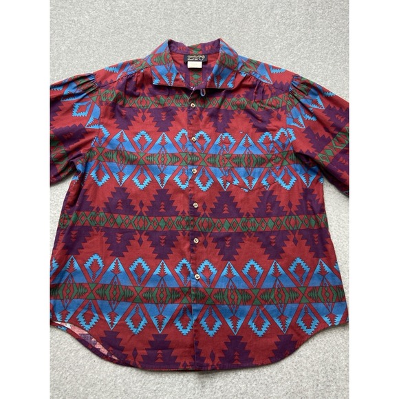 Vintage Country Shop Marshall Fields Womens Shirt 10 Southwest Aztec Retro Boho - Picture 3 of 11